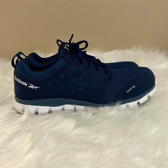 Men’s Reebok Navy Sublite Cushion Oxford Work Shoe - RB4043 - Picture 7 of 16